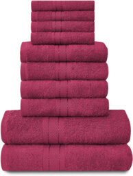 Gaveno Cavailia 10 Piece Toronto Towel Bale Set Deep Red Premier Super Soft And Quick Obsorbent Bath Towel - thumbnail 1