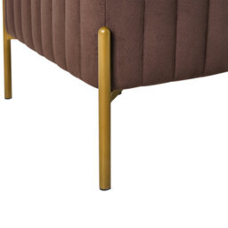 Wyld And Coco Velvet Bench, Dark Brown 91 X 47 Cm With Gold Metal Legs - thumbnail 5
