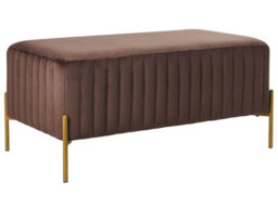 Wyld And Coco Velvet Bench, Dark Brown 91 X 47 Cm With Gold Metal Legs - thumbnail 3