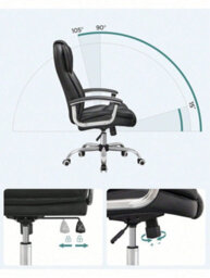LEDREM Qffice Chair, Desk Chair, Gaming Chair With Armrests, Swivel Computer Chair, Executive Office Chair, Adjustable Height - thumbnail 6
