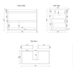Royal Bathrooms Orion 800mm Mint Sage Wall Hung Plain White Countertop Vanity Unit 2 Drawer With Qubix Basin & Chrome Accent Trim - thumbnail 7