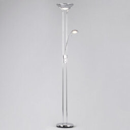 Litecraft Mother & Child Polished Chrome Dimmable Floor Lamp 2 Arm With Bulbs - thumbnail 3
