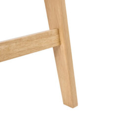 Wyld and Coco Set Of 2 Bar Chairs For Kitchen Island, Light Brown Beige Boucle, Rubberwood Frame, Lacquered Finish - thumbnail 8