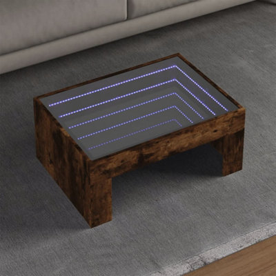 Berkfield Coffee Table With Infinity Led Smoked Oak 70X50X30 Cm - image 1