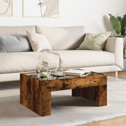 Berkfield Coffee Table With Infinity Led Smoked Oak 70X50X30 Cm - thumbnail 4