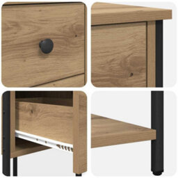 Berkfield Modern Bedside Cabinet With Drawer Artisan Oak Engineered Wood - thumbnail 9