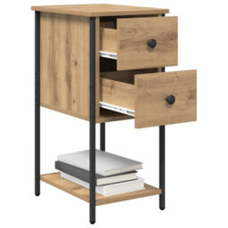 Berkfield Modern Bedside Cabinet With Drawer Artisan Oak Engineered Wood - thumbnail 3