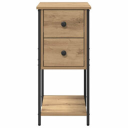 Berkfield Modern Bedside Cabinet With Drawer Artisan Oak Engineered Wood - thumbnail 6