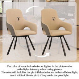 2 Pcs Dining Chairs 360 Swivel Upholstered Accent Chairs - thumbnail 6