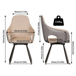 2 Pcs Dining Chairs 360 Swivel Upholstered Accent Chairs - thumbnail 2