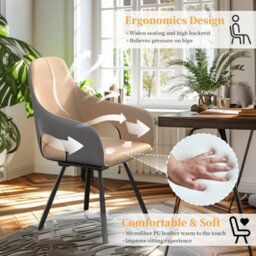 2 Pcs Dining Chairs 360 Swivel Upholstered Accent Chairs - thumbnail 4