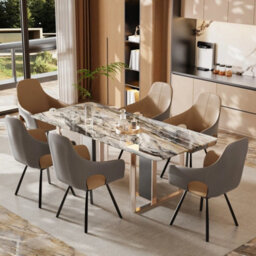 2 Pcs Dining Chairs 360 Swivel Upholstered Accent Chairs - thumbnail 5