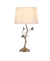 Lighting Supermarket Leaf Antique Brass Table Lamp With Ivory Pleat Shade - thumbnail 2