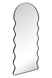Mirroroutlet The Fluctus Black Metal Dome Arch Topped Wavy Frame Wall Mirror 180Cm X 80Cm - thumbnail 3
