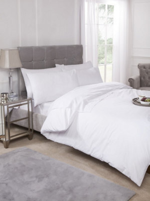 Percale Duvet Set In White - Single