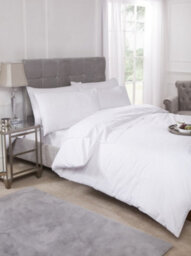 Percale Duvet Set In White - Single