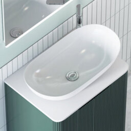 Royal Bathrooms Avenza 600mm Deep Moss Green Wall Hung Bathroom Countertop Vanity Unit 1 Drawer With Cesar Basin - thumbnail 7