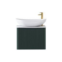 Royal Bathrooms Avenza 600mm Deep Moss Green Wall Hung Bathroom Countertop Vanity Unit 1 Drawer With Cesar Basin - thumbnail 6