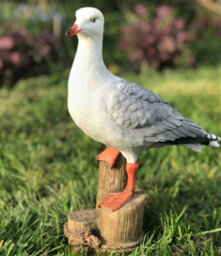 Animal Crackers Seagull On Post Figurine Indoor Or Outdoor Ornament Or Nautical Decoration (Height 32Cm Inc Post) - thumbnail 2