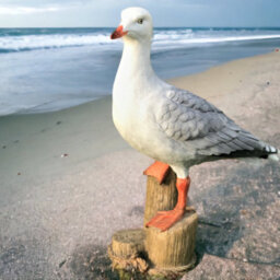 Animal Crackers Seagull On Post Figurine Indoor Or Outdoor Ornament Or Nautical Decoration (Height 32Cm Inc Post) - thumbnail 1