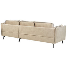 Beliani Corner Sofa 3 Seater Altan Velvet Beige Left Hand - thumbnail 8