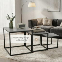 Alivio 3-Tier Storage Coffee Table With Metal Frame Design For Home & Office (Grey) - thumbnail 9