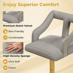 2Pcs Bar Chairs Adjustable Swivel Bar Stool Dutch Velvet Dining Chair - thumbnail 4