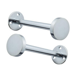 A.unique Home Pair Of Stud End Holdbacks With Fittings - Nickel - thumbnail 2