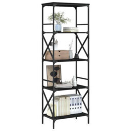 Berkfield Industrial Bookcase 5-Tier Black 59X35X171 Cm Engineered Wood - thumbnail 3