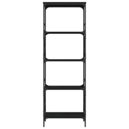 Berkfield Industrial Bookcase 5-Tier Black 59X35X171 Cm Engineered Wood - thumbnail 4