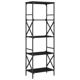 Berkfield Industrial Bookcase 5-Tier Black 59X35X171 Cm Engineered Wood - thumbnail 1