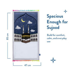 My Salah Mat Prayer Rug - Thick Large Padded Sajadah For Toddlers And Kids By Urban Rugs Uk Soft Islamic Mat - Midnight In Mecca - thumbnail 9