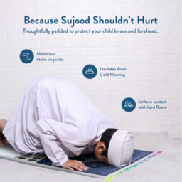 My Salah Mat Prayer Rug - Thick Large Padded Sajadah For Toddlers And Kids By Urban Rugs Uk Soft Islamic Mat - Midnight In Mecca - thumbnail 8