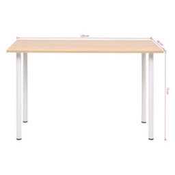 Berkfield Modern Dining Table 120X60X73 Cm Oak And White - thumbnail 5