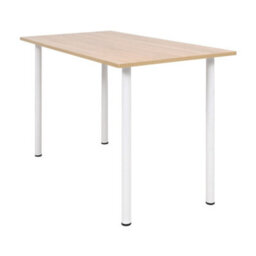Berkfield Modern Dining Table 120X60X73 Cm Oak And White - thumbnail 2