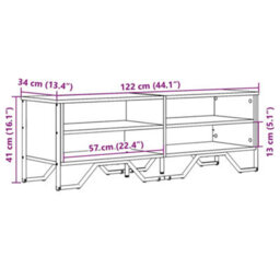 Berkfield Tv Cabinet Sonoma Oak 122X34X41 Cm Engineered Wood - thumbnail 9
