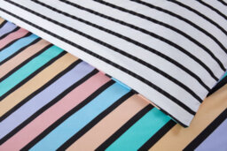 Rapport Home Oxford Stripe Microfibre Fabric Reversible Duvet Cover Set Bedding With Pillowcase - thumbnail 2