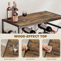 Rustic Brown 6-Tier Freestanding Wine Rack 30 Bottles - thumbnail 4