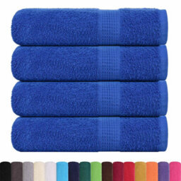 Berkfield Shower Towels 4 Pcs Blue 70X140 Cm 360 Gsm 100% Cotton - thumbnail 2