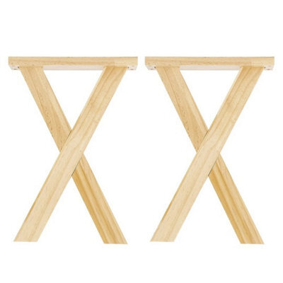 2Pcs Wooden X-Shaped Chair Legs Frame Legs For Dining Stool & Bench 44Cm - image 1