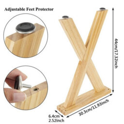 2Pcs Wooden X-Shaped Chair Legs Frame Legs For Dining Stool & Bench 44Cm - thumbnail 2