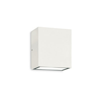 Ideal Lux Argo Led Outdoor Cubic Up & Down Wall Light White Ip65, 4000K - image 1