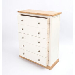 Cabinet Bits Trevi 5 Drawer Chest Of Drawers Brass Knob - thumbnail 4