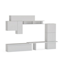 Decorotika Verona Moduler Modern Tv Unit Wall Mount Customizable Layout High Gloss White - thumbnail 4