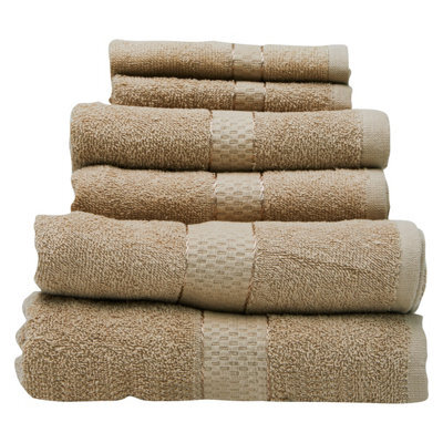 Orsina 6Pc Warm Sand Towel Set, Ultra-Soft, Highly Absorbent Cotton Towels, Includes 2 Bath Towels, 2 Hand Towels - image 1