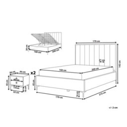 Beliani Bedroom Set Boucle Sezanne 160 X 200 Cm (Eu King Size) Off-White - thumbnail 3