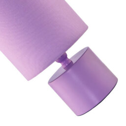 Happy Homewares Modern Soft Lilac Glossy Table Lamp With Cotton Fabric Drum Shade - thumbnail 4