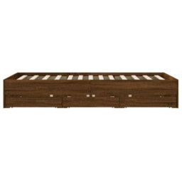 Berkfield Bed Frame With Drawers Without Mattress Brown Oak 135X190 Cm Double - thumbnail 7
