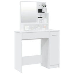 Walplus Dressing Table With Mirror White 86.5X35X136 Cm - thumbnail 4