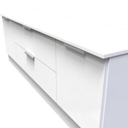 Poole 2 Door 2 Drawer Superwide Tv Unit In White Gloss (Ready Assembled) - thumbnail 5